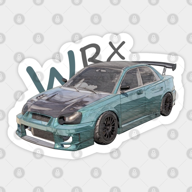 TIME-ATTACK JDM WRX STI Sticker by iConicMachines